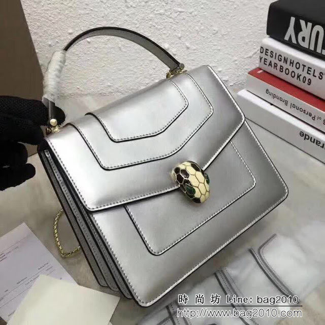 BVLGARI寶格麗 專櫃新款 蛇頭扣環 漆皮手提肩背斜挎包 可拆卸肩帶 38329 FYD1400